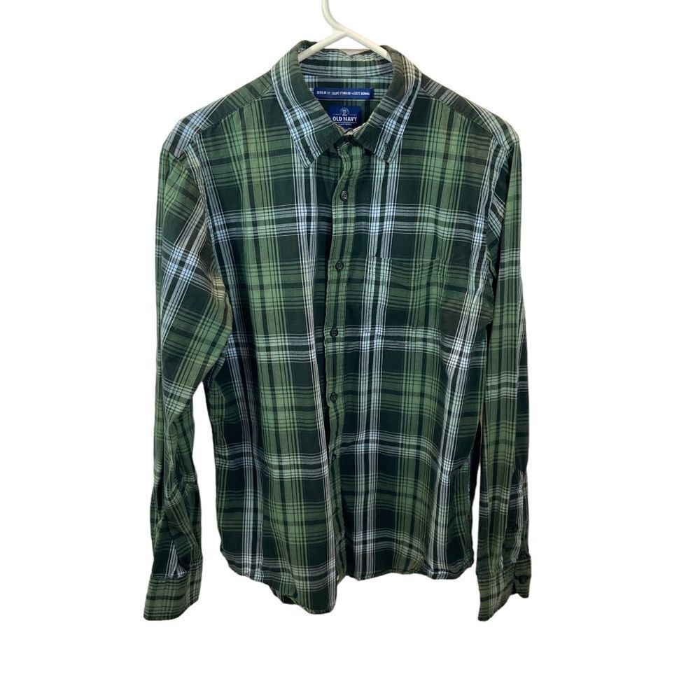 Lot of Two Mens Casual Long Sleeve Button Down Shirt Medium and Large - Picture 3 of 10